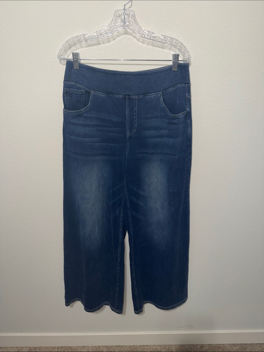 HALARA Dark Blue Pull-On Stretch Denim -Jeans